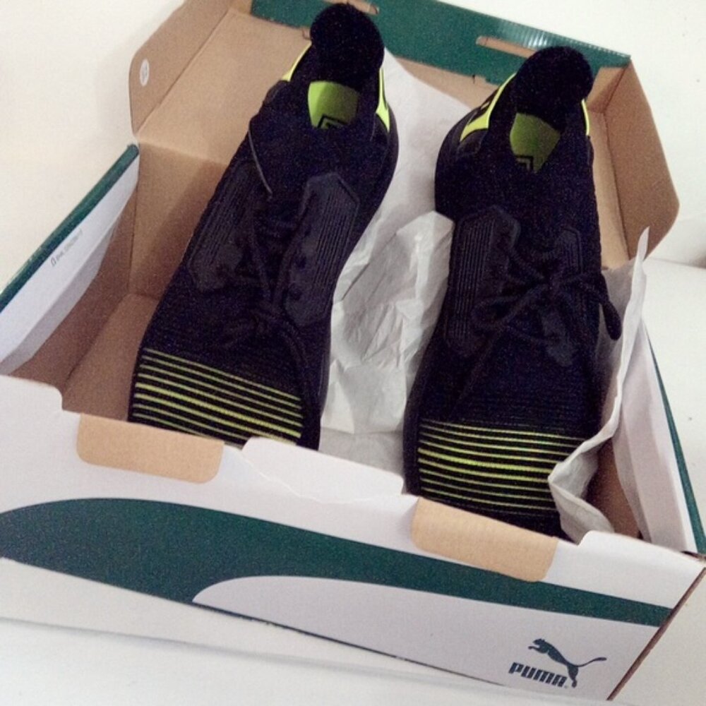 Puma Uprise Color Shift Black Lime-punch Lace Up Sneakers Men's Size US 9 EUR 42